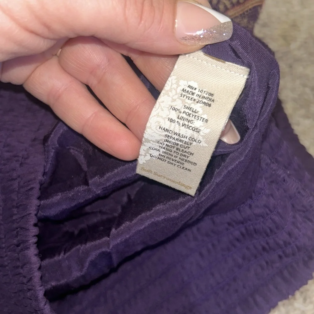 Soft Surroundings Kismet Purple and Gold Metallic Boho Maxi Skirt Size Small - Picture 8 of 9